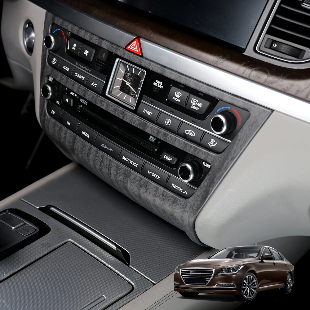 Car Tuning Carbon Fiber ABS Air conditioning Switch Adjustment Frame Cover Trim Accessories For Genesis G80 DH 2015-2020 LHD