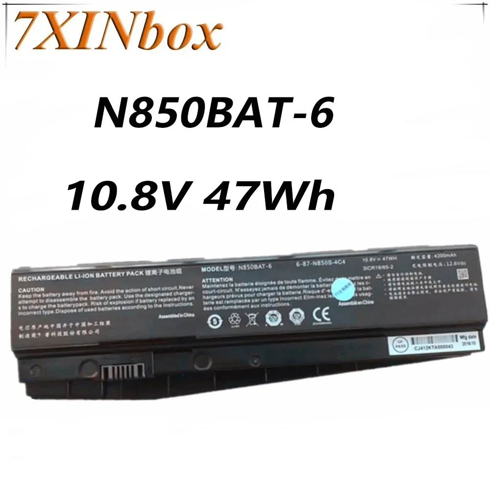 

7XINbox 10.8V 47Wh Original N850BAT-6 Laptop Battery For Clevo N850S N870HC N850CH N850HJ N870HJ 6-87-N850S-4C4