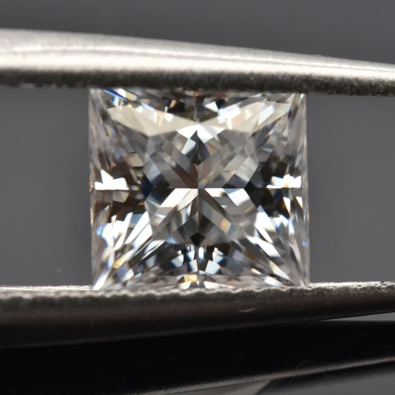 Moissanite Stone Princess Cut White D Color VVS1 Gemstone for DIY Charms Ring Necklace Earrings Materials with GRA Certificate