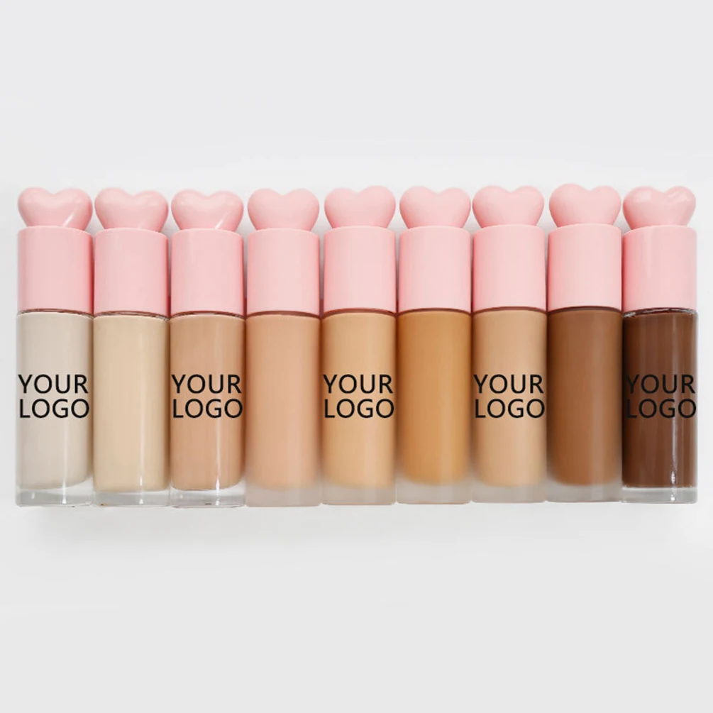 

Private Label 30-color Liquid Concealer Custom Bulk Pink Love Foundation Moisturizing High-end Pressing Lotion 30ml Face Makeup