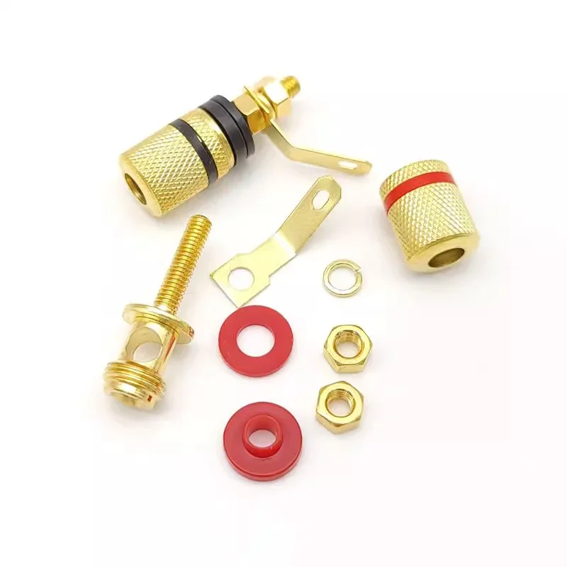 Audio Rack Speaker Terminal Posts Connector 4mm Gold Plated Banana Plug Socket