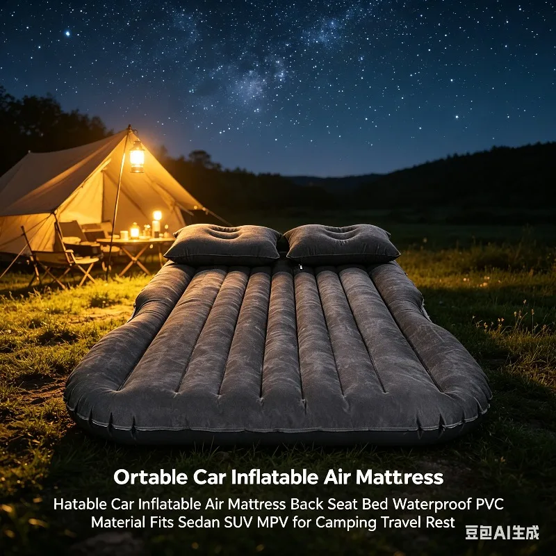 Colchón inflable impermeable para coche, cama portátil para asiento trasero, para sedán, SUV, MPV, camping, viajes y descanso.