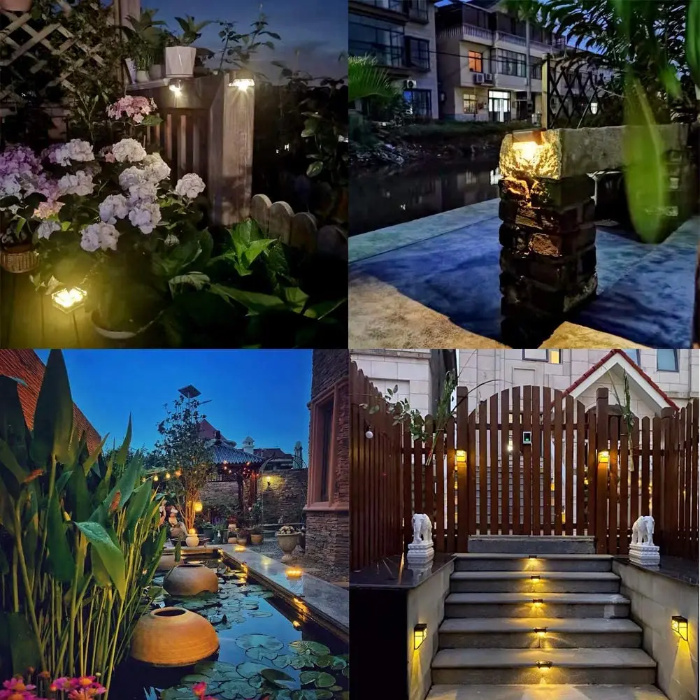Solar Deck Lights 1-12 Pack Outdoor Step Lights Waterproof Led Solar Lights for Railing Stairs Step Fence Yard Patio and Pathway