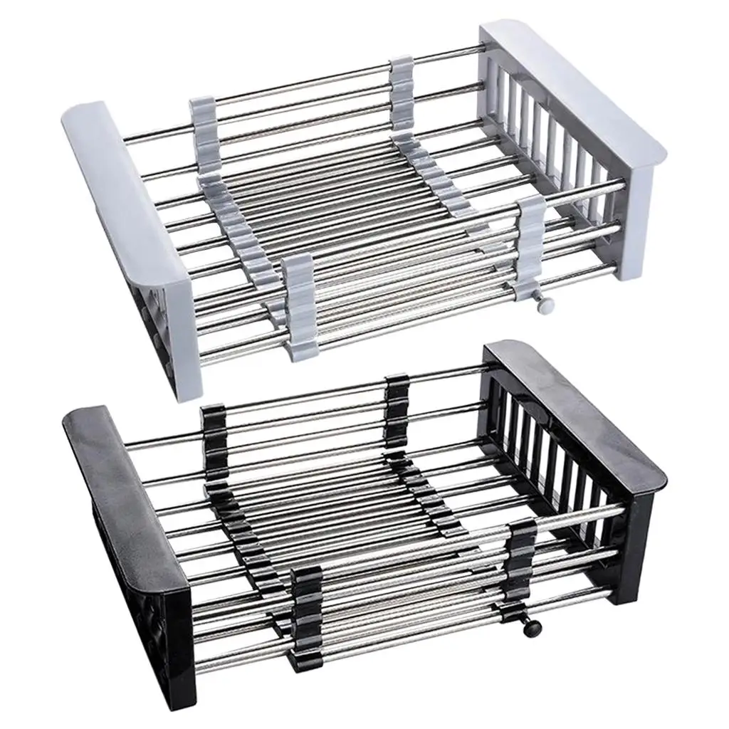 Large Deep Expandable Dish Drainer, Rust Resistant Stainless Steel Shelf Over