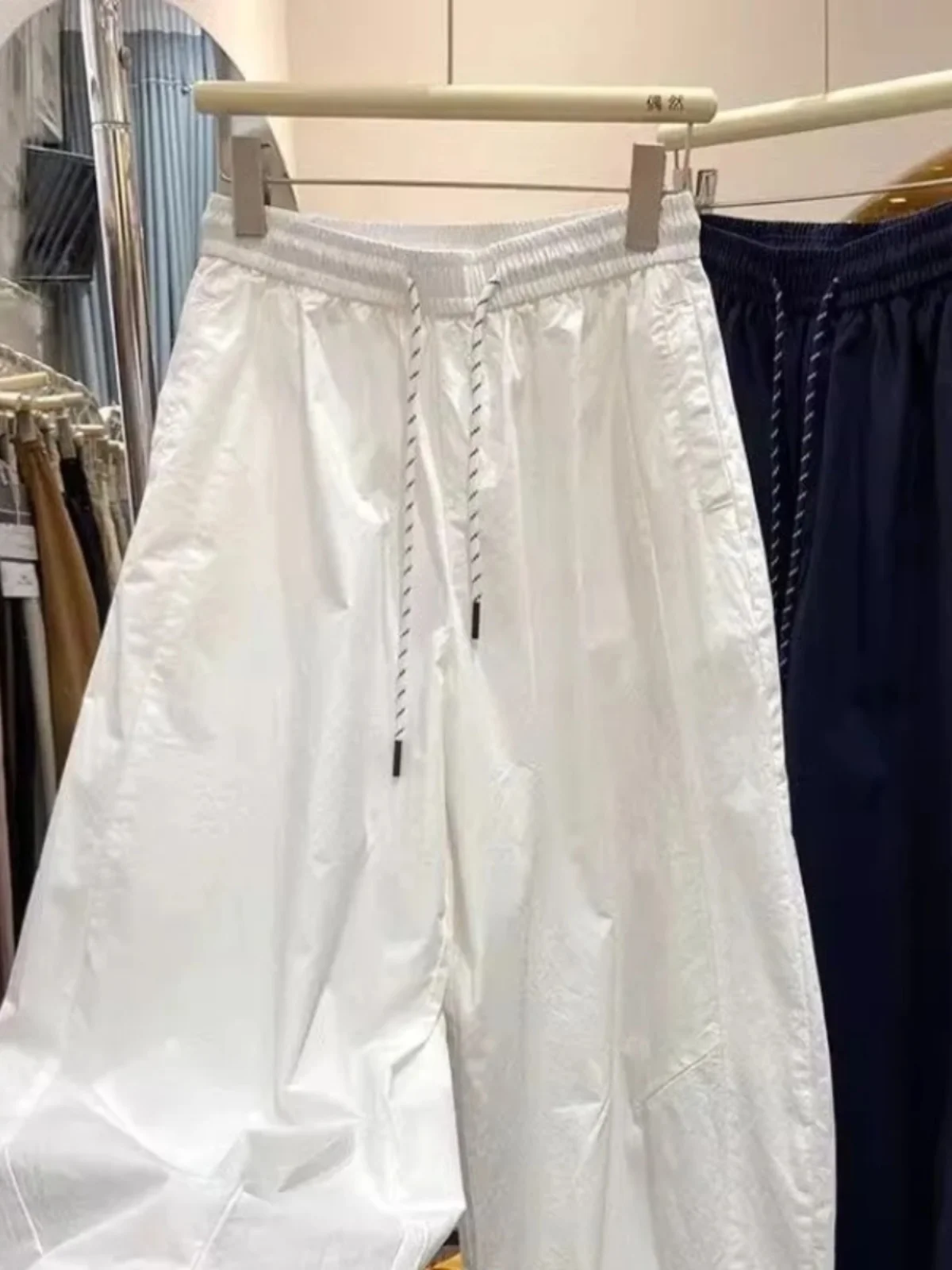 فضفاض مستقيم الساق هارلان أبي السراويل الرجال عالية الخصر مستقيم ملابس العمل واسعة الساق بنطلون عادية فضفاض صالح حجم كبير 300 Pou #3