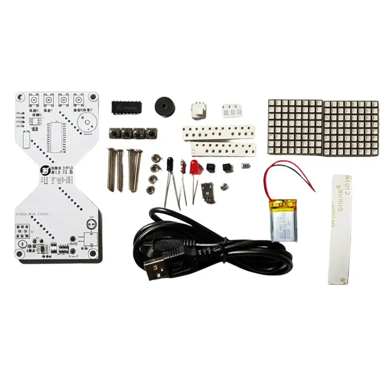 Exquisite-LED Dot Matrix DIY Electronic Kit Hourglass Gravity-Sensing Timer, Soldering Practice Components, Desk Gadget