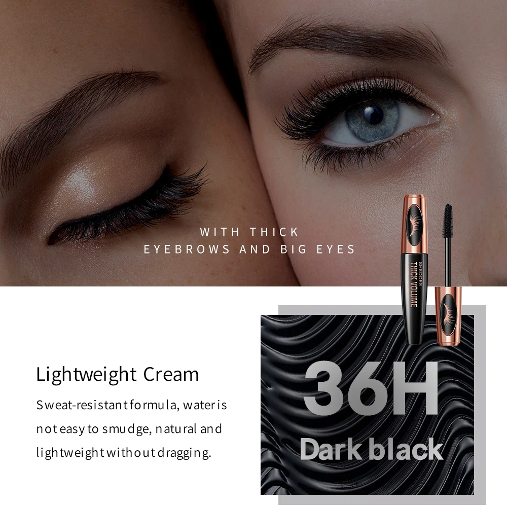 SHEDOES Mascara and eyeliner set, waterproof and sweat resistant, long-lasting eye makeup set