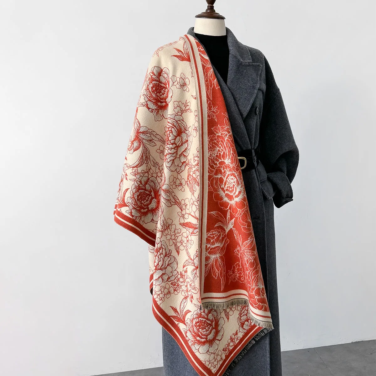 Nuovo Design Eleganza Sciarpa Pashmina Uomo Donna Inverno Spessore Caldo Pashmina Design Scialle Avvolgente Coperta Versatile Foulard Sciarpe