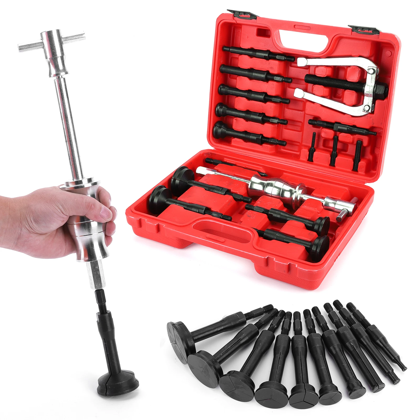 

16PCS Slide Hammer Removal Tool Kit with Case Blind Bearing Race and Seal Puller Extractor Kit