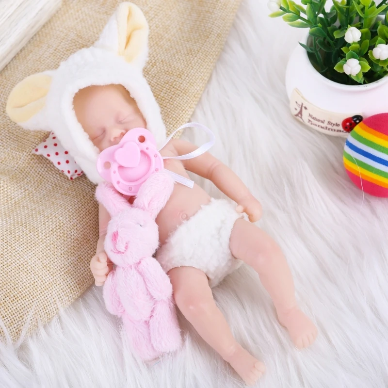 15cm Realistic Sleeping Reborns Girl with Lovely Face Life Like Education Reborns Grandmas Parenting Game Toy