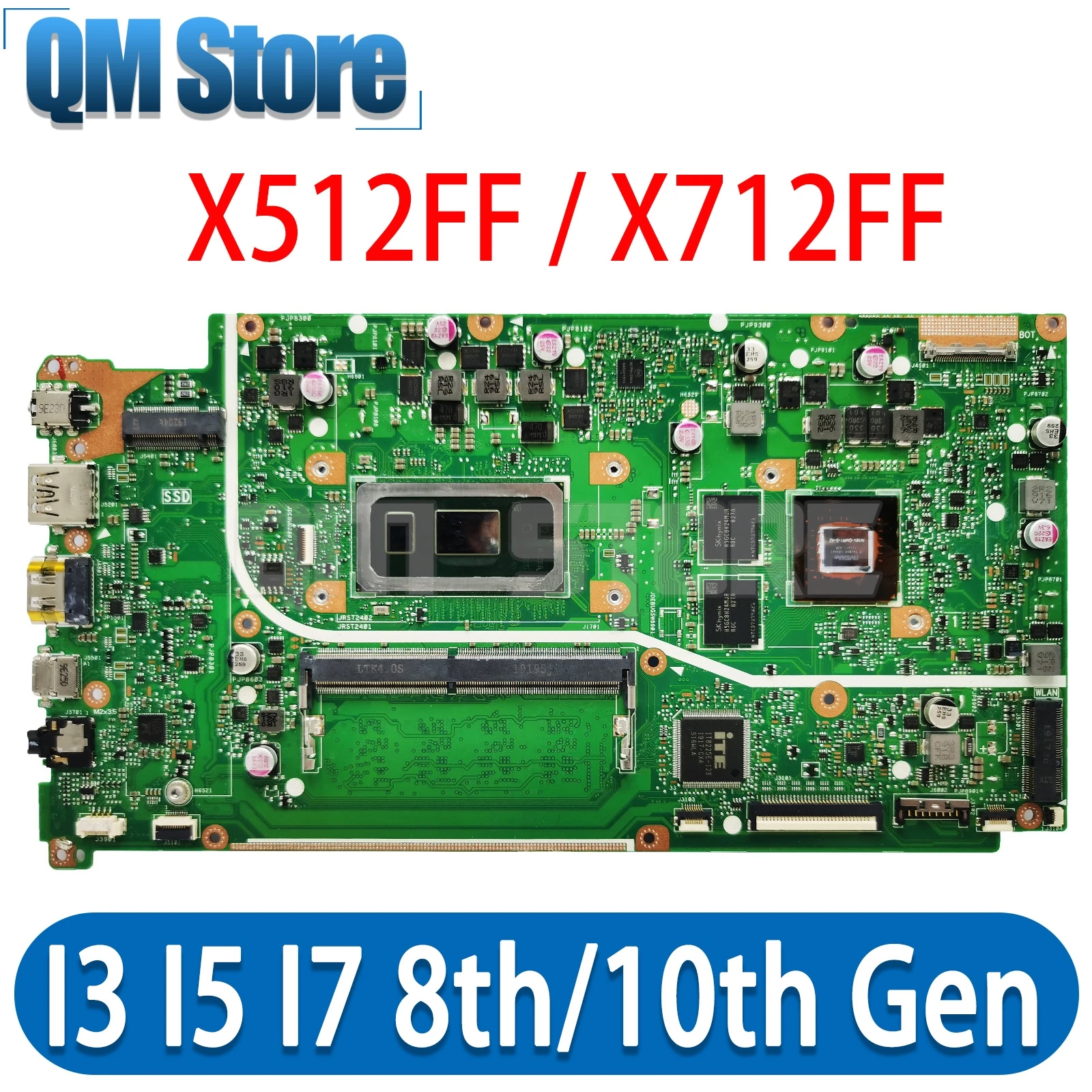 X512FF Mainboard X512FL X512FLC X512FB X512FJ X712FF X712FL X712FLC X712FB X712FJ X512FJG V5000F Laptop Motherboard I3 I5 I7