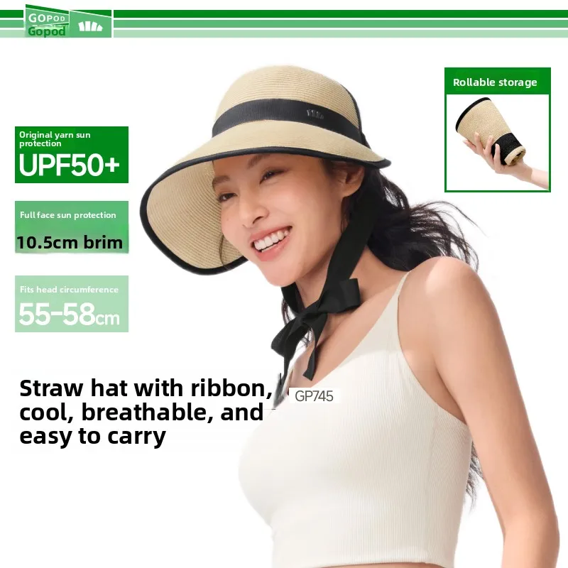 

Женская летняя складная панама Banana Le GP74525 с широкими полями для защиты от солнца, легко хранить, для пляжа и отдыха, повседневная