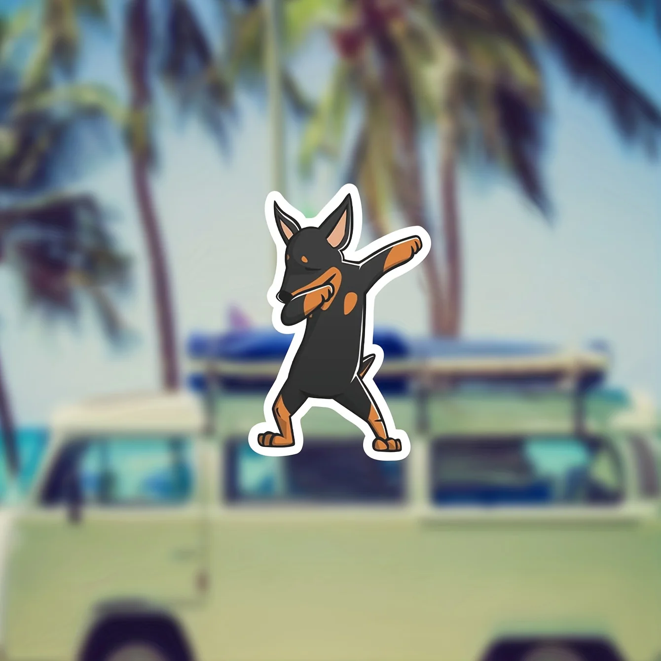 Pegatinas de Pinscher Miniatura, Calcomanías de Vinilo Mate Resistentes al Agua para Decoración de Parachoques de Coche y Portátiles