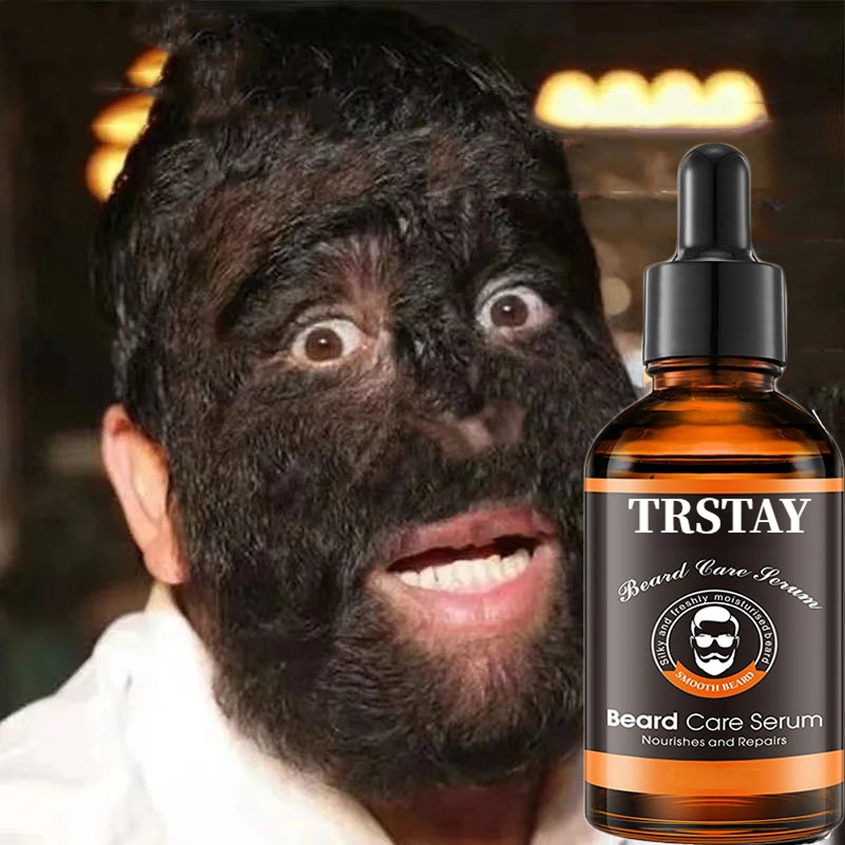 Huile de croissance de barbe puissante pour hommes, huiles essentielles de croissance des cheveux, E