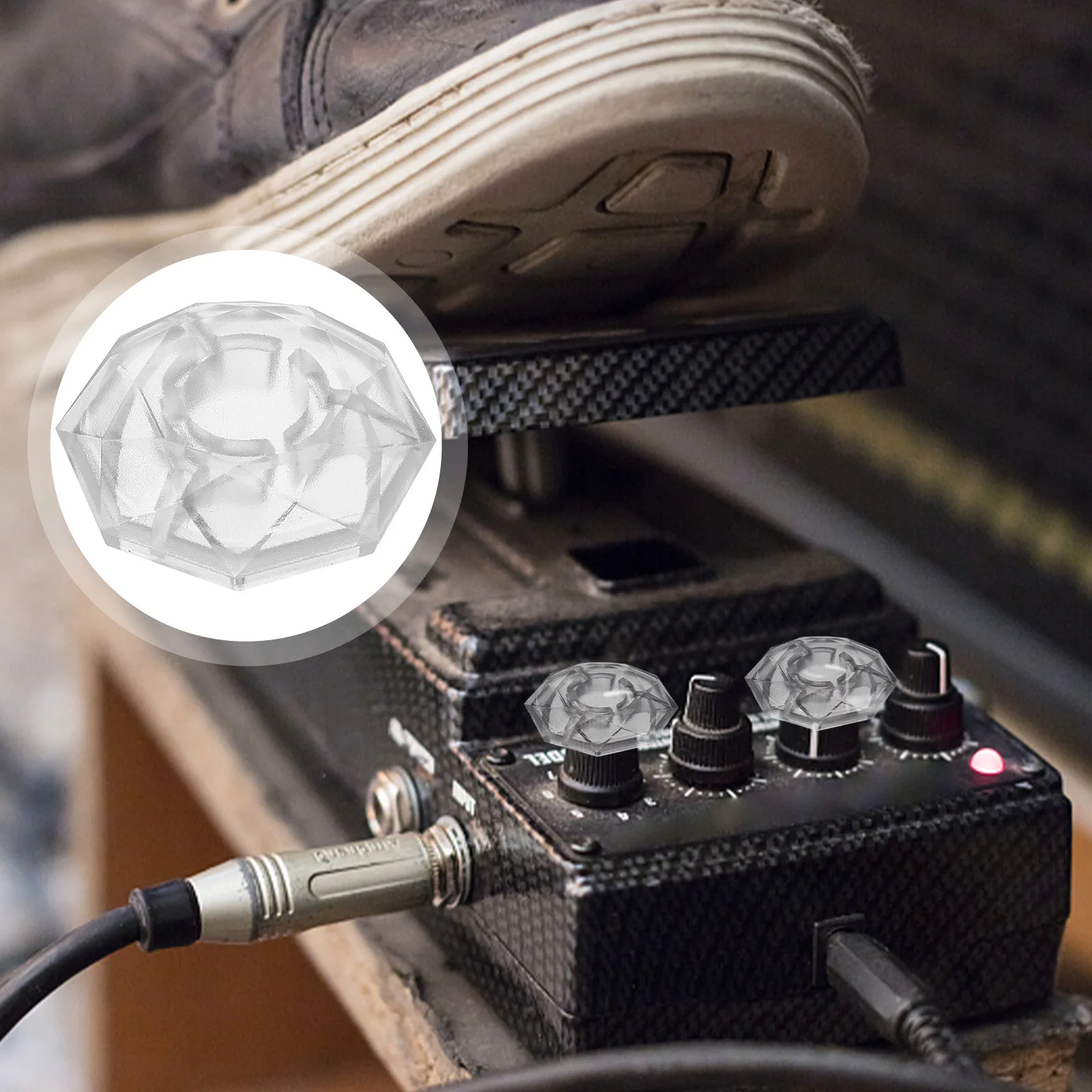 

5Pcs Guitar Accessory Footswitch Toppers Plastic Effect Pedal Protection Cap Small Volume Portable Guitar Effect Pedal