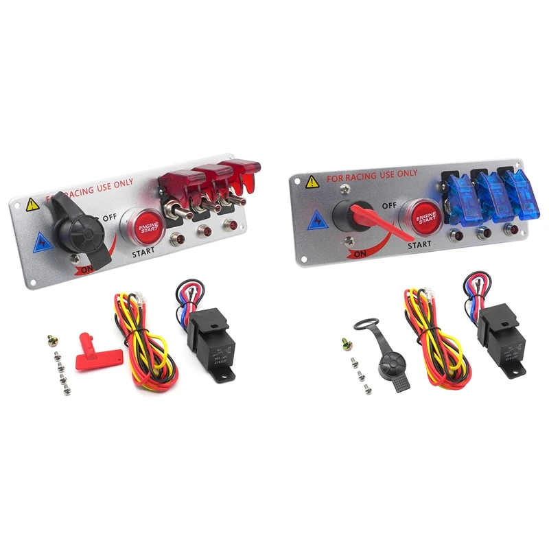 Car 12V One-Button Start Master Switch Panel Racing Modified LED Ignition Switch Engine Start Power-Off Switch