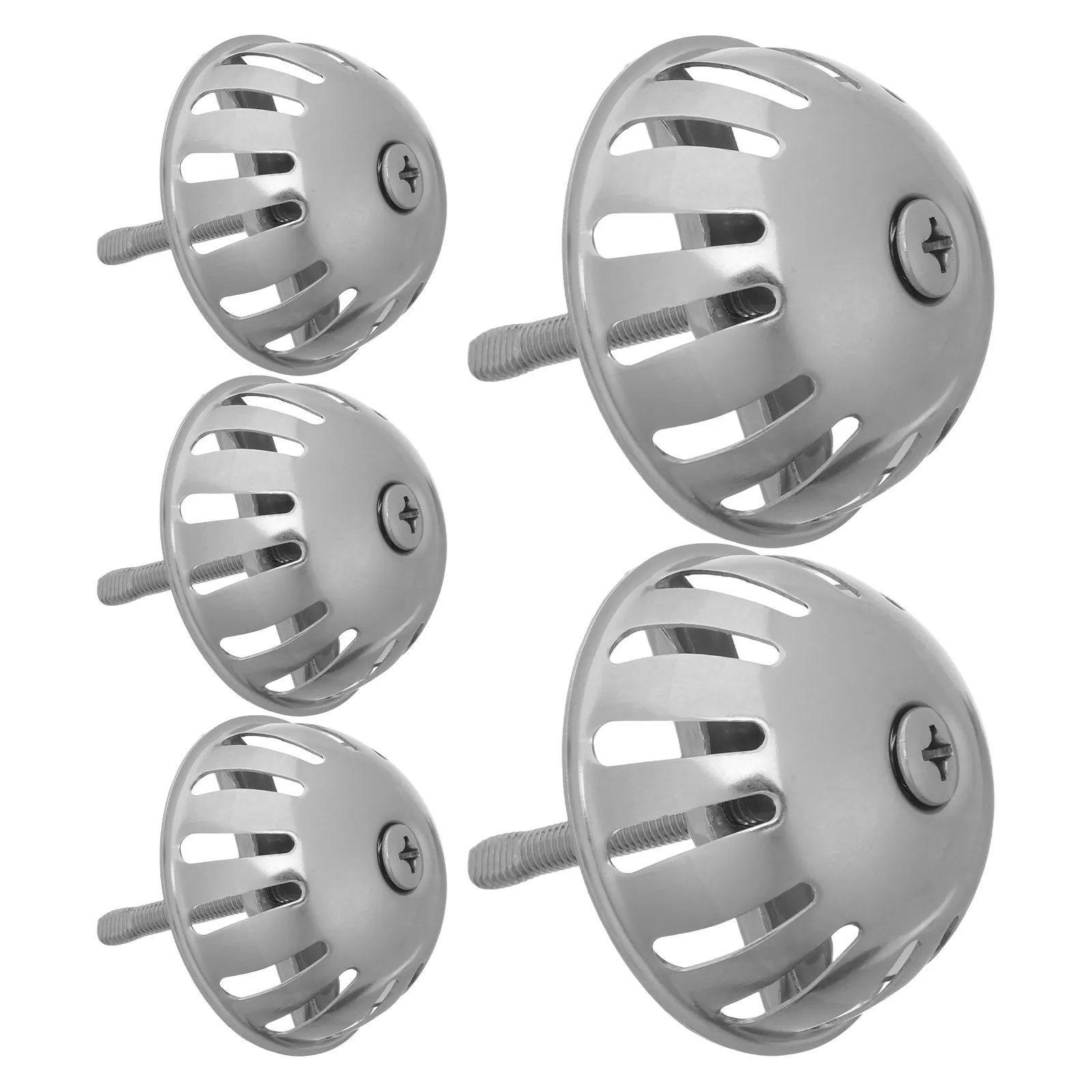 5Pcs Urinal Drain Covers Stainless Steel Splashproof Funnel Covers Anti-Clog Strainers Dome Strainers for Public Restroom
