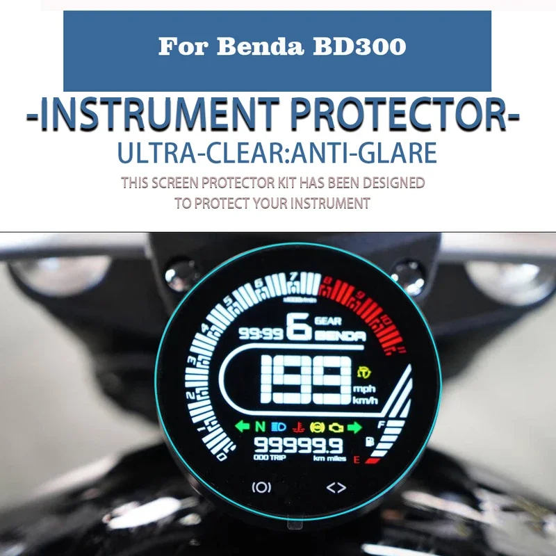 For Benda BD300 ROCK300 Motorcycle Dashboard Screen Protector Film Accessory Cluster Scratch Protection