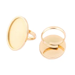 5pcs Stainless Steel Gold Plated 13x18mm 18x25mm Oval Cabochon Ring Base Setting Blanks Diy Jewelry Making Accessories
