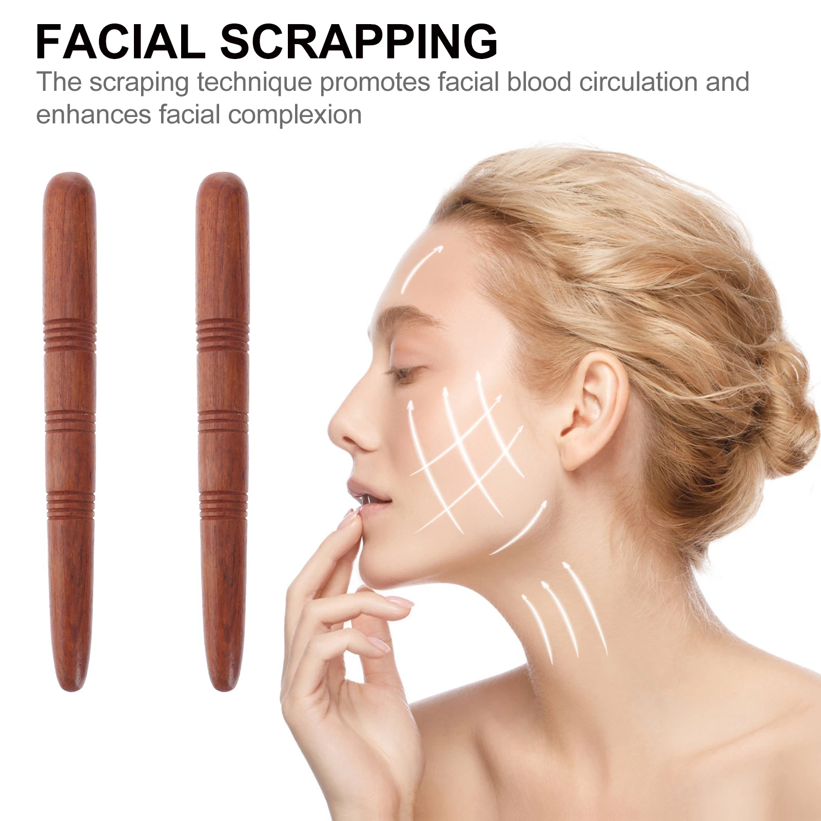 

2pcs Wooden Foot Massage Sticks Acupoint Massager Lightweight Portable Massage Tool For Home Salon Use