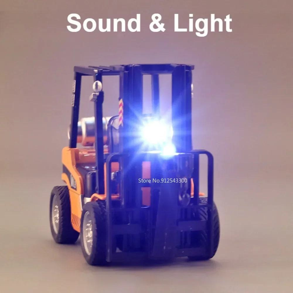Kran Gabelstapler Modell Auto Spielzeug Diecast Metall Lager Lift Lkw Sound Licht Zurückziehen Einstellbare Engineering Fahrzeug Modelle