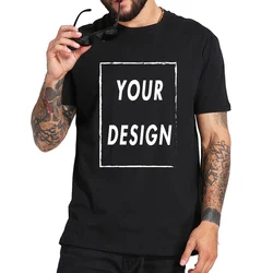 T-shirt unisexe à col rond pour hommes et femmes, faites votre conception, texte, logo, impression personnalisée, design original, 100% coton, taille Y-EU