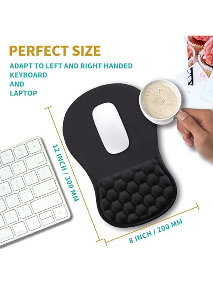 

Ergonomic Mouse Pad Wrist Support Wrist Support Mouse Pad For Wrist Pain Relief Integrated Memory Foam Slope Massage Convex