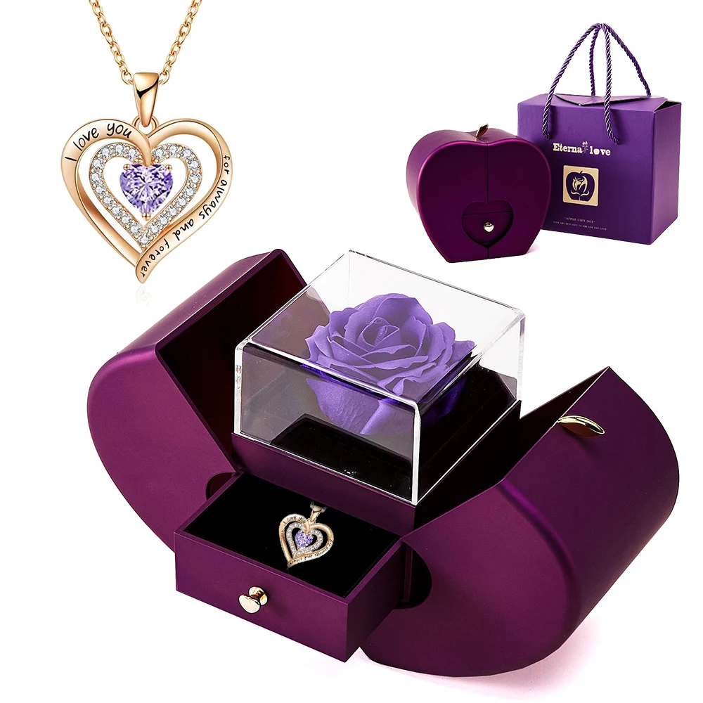 

Горячая новинка: Романтическая подарочная коробка с вечной розой цвета сакуры и ожерелье из нержавеющей стали с драгоценным камнем в форме сердца – сюрприз на День матери для женщин