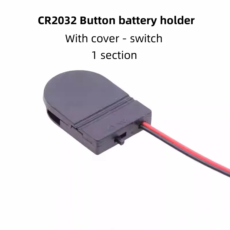 CR2032 Button Battery Holder With Cover/Switch/Cable Socket CR2025 Battery Case 3V Clamshell 1 Section/2 Section