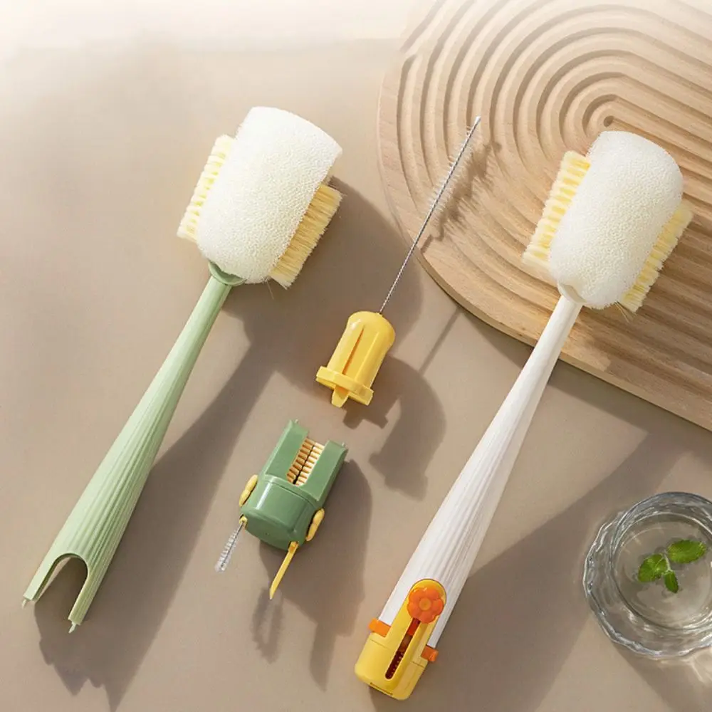 

Multipurpose 5-in-1 Cup Washing Tool Convenient Long Handle Silicone Bottle Brush Water Bottle Cleaner 360 Degree Rotation