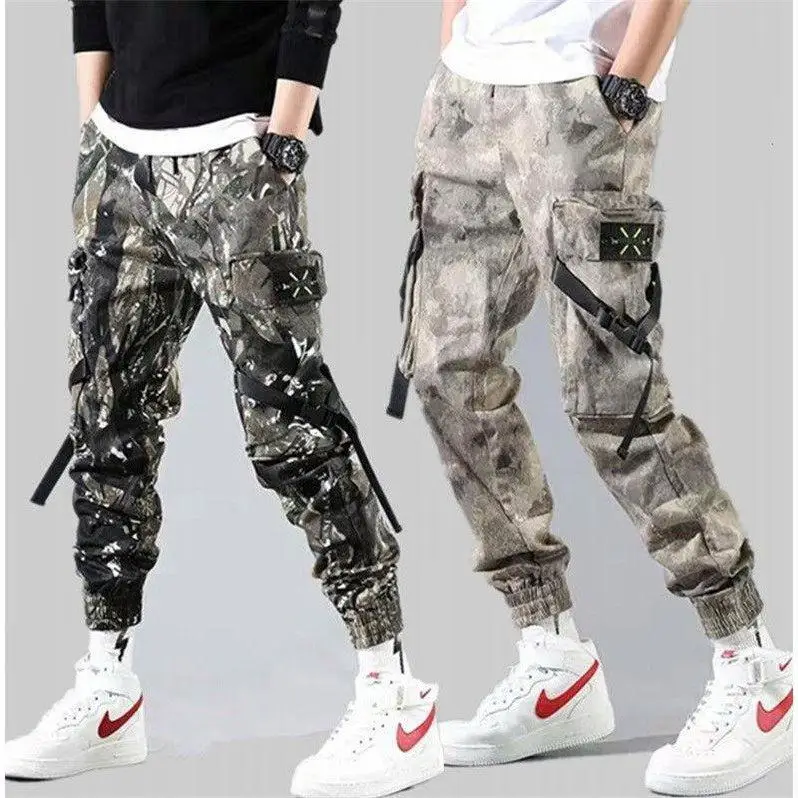 

Spring Summer Camouflage Paratrooper Workwear Pants Men's Trendy Brand Cuffed Straight Loose Large Size Casual Outdoor Desert...