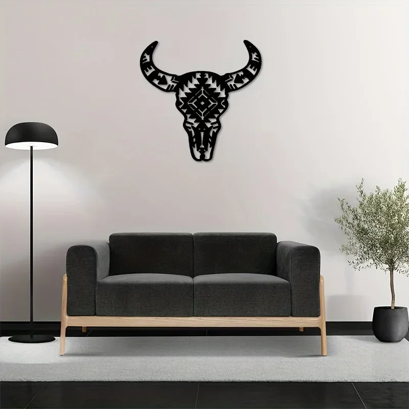 

Promotion Cow Skull Metal Wall Art Metal Home Interior Decoration Home Office Livingroom Wall Hangings Iron Art Wall Silhouette