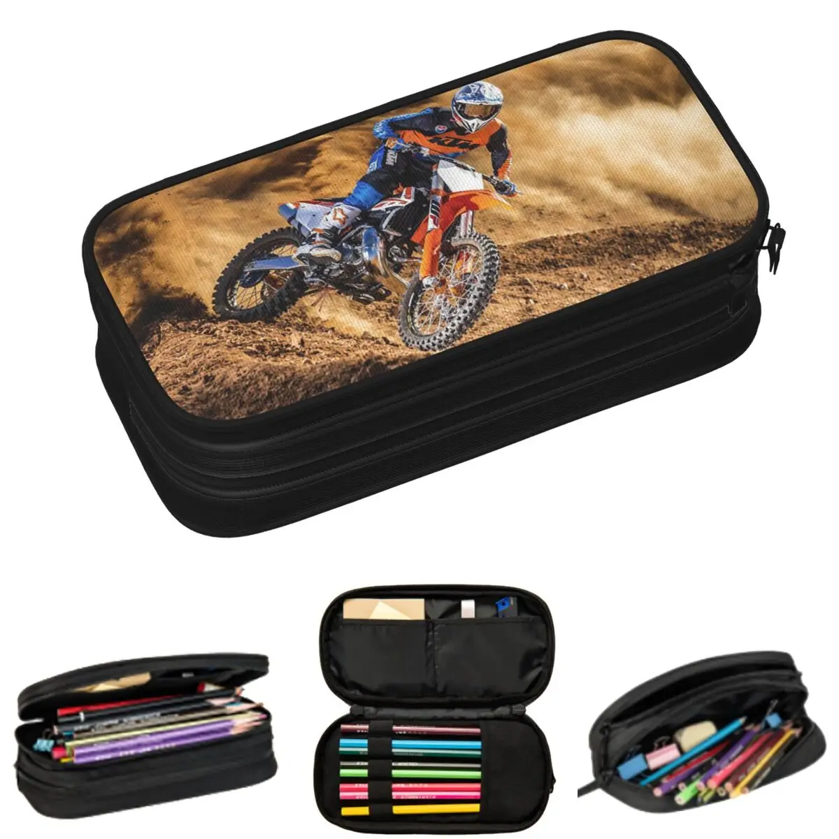 

Пеналы для мотоциклистов в стиле мотокросса, подарки для студентов, пенал-коробка, сумка для карандашей, пенал большой вместимости