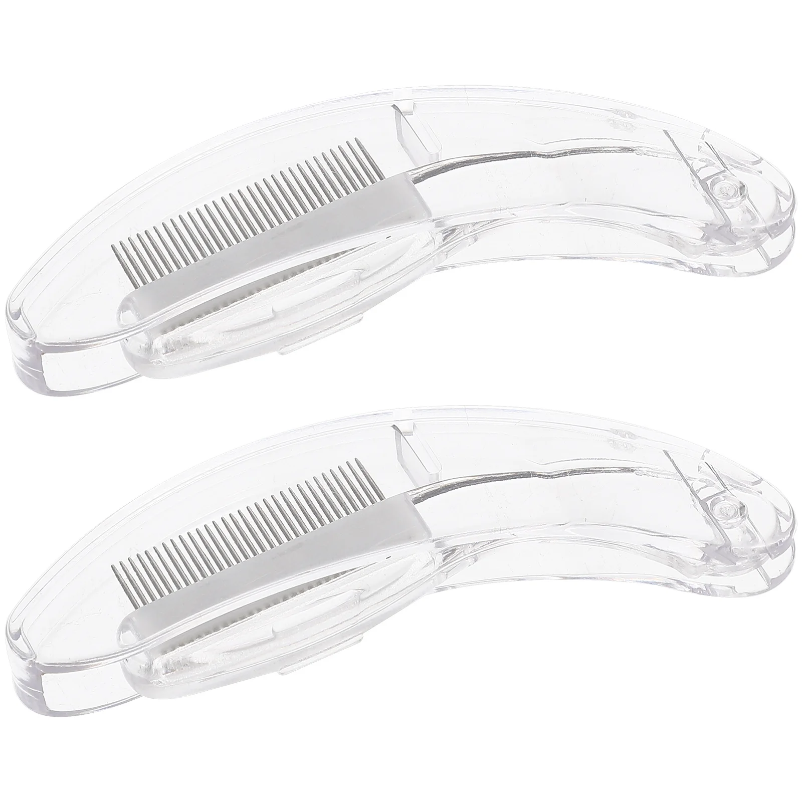 2 Stuks Metalen Wimperkam Tweeërlei Gebruik Wenkbrauw- en Wimperborstel Compact Ontwerp voor Reizen Gemakkelijk mee te nemen Wenkbrauw Make-up Tool