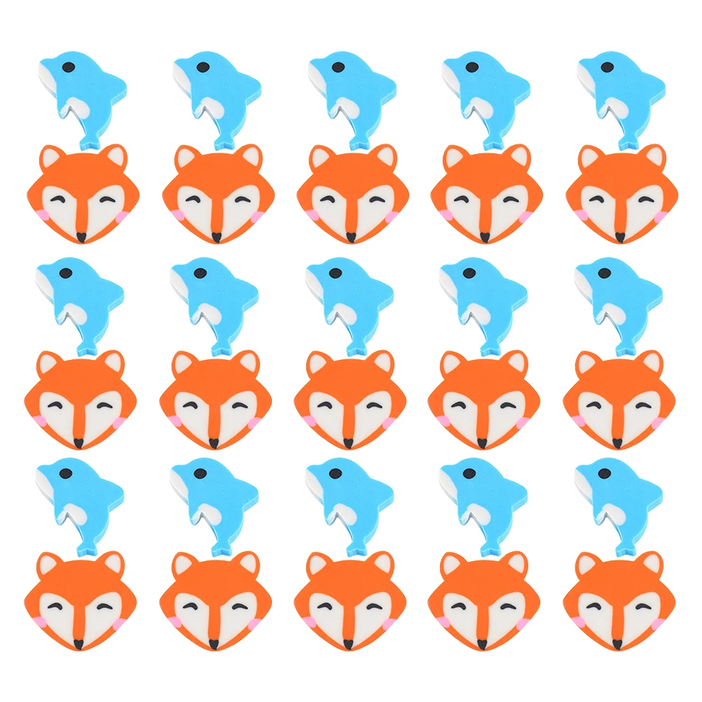 

1 set Fox Eraser Soft Student Creative Eraser Supplies Mini Cartoon Animal Bulk Rubber Kids Pencil School Gifts