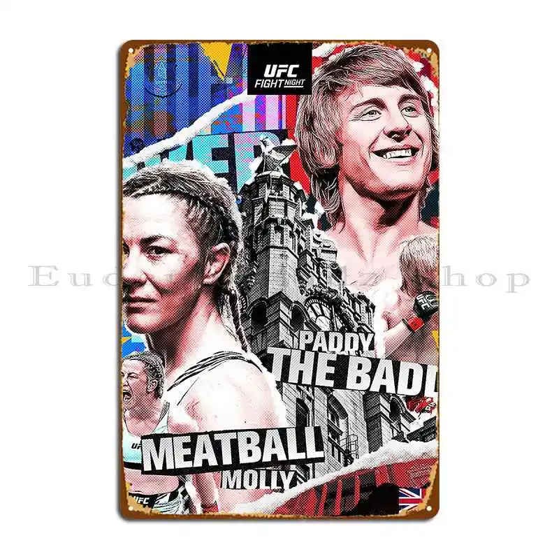 Paddy The Baddy Pimblett And Molly Meatball Mccann Uk Mma Stars Metal Sign Living Room Poster Bar Garage Print Tin Sign Poster