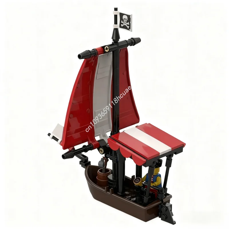 107 pçs moc pirata veleiro vela vermelha v2 piratas modelo blocos de construção artesanato brinquedos montar diy crianças presentes natal