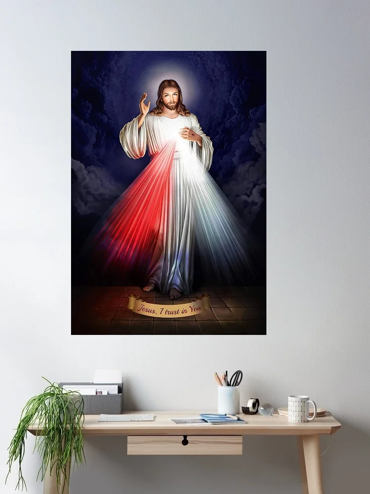 

Jesus Christ Divine Mercy, Art Print Silk Poster Home Wall Decor