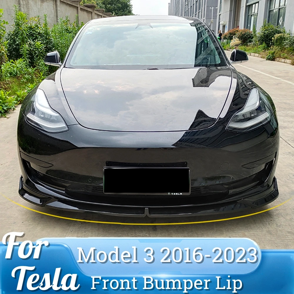 

Front Bumper Lip Splitter For Tesla Model 3 2016 2017 2018 2019 2020 2021 2022 2023 Lower Diffuser Body Kit Spoiler Maxton Style