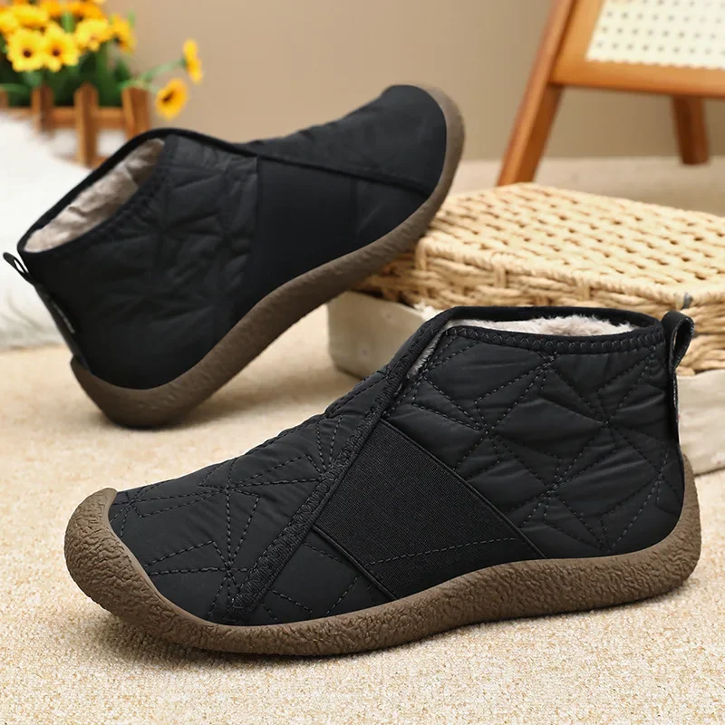 Shoes Women's Short Boots Winter New Style Velvet Thickened Women's Cotton Shoes Flat Bottom Warm Snow Boots