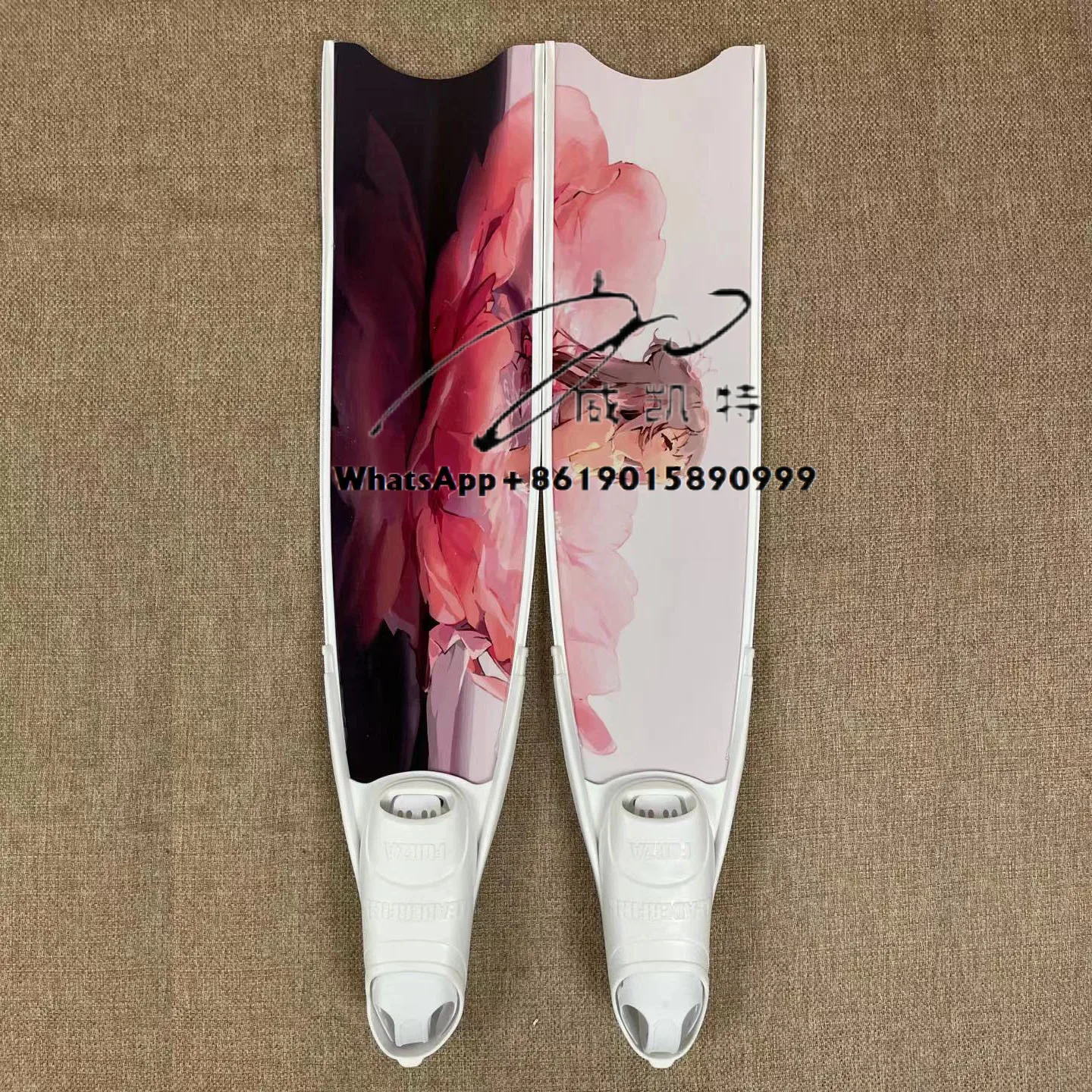 

Dropshipping Custom Personalized Pattern Professional Carbon Fiber Long Freediving Carbon Fins for Swimming Diving