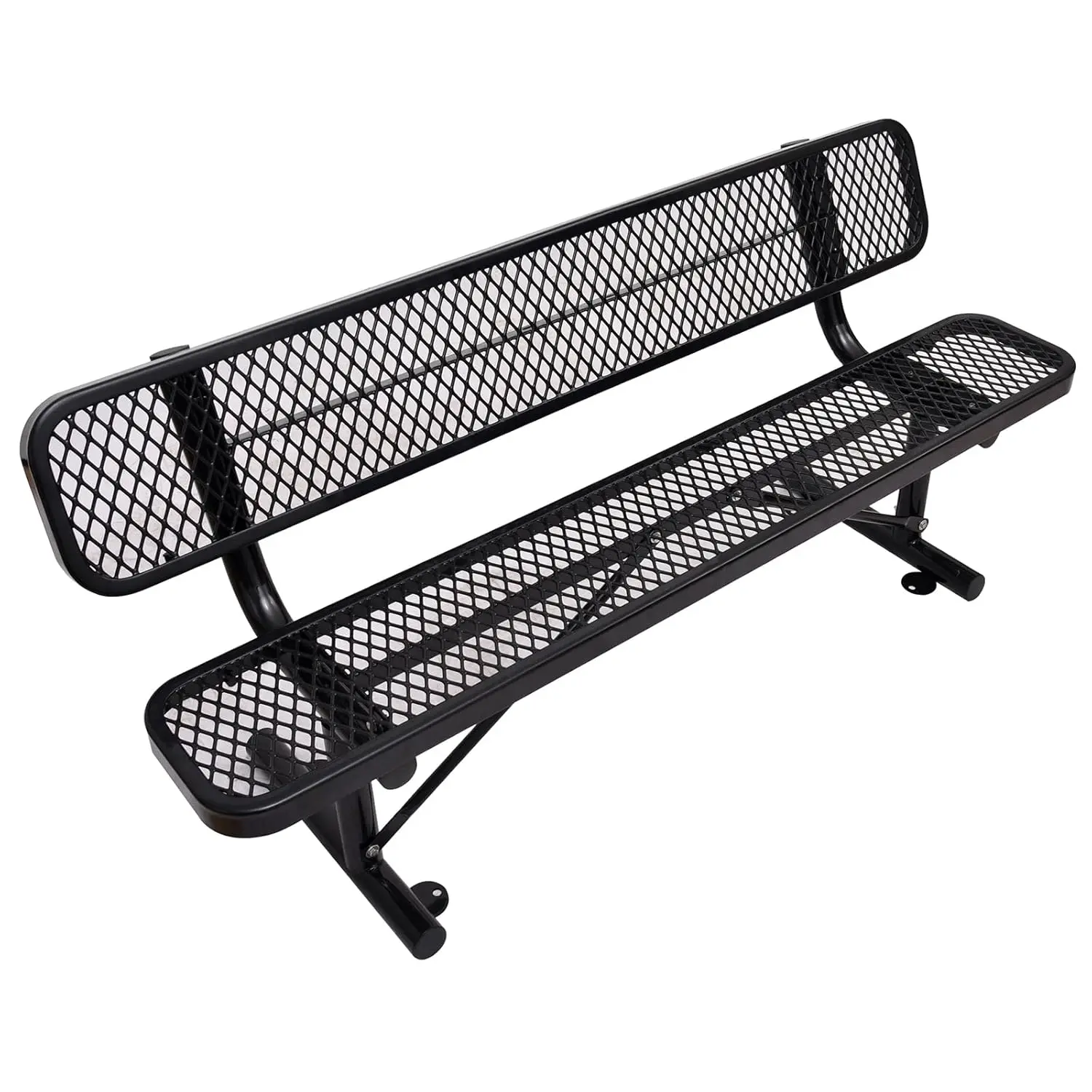 

6FT Heavy-Duty Park Bench for Outside - Black Coated Outdoor Furniture Steel Bench, Commercial-Grade Outdoor, Customized