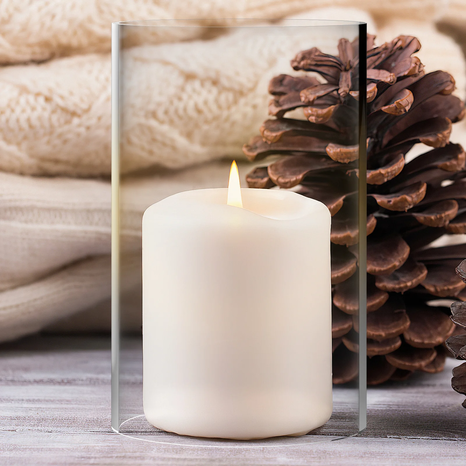 3Pcs Clear Glass Shades Windproof Open Ended Desktop Holders Romantic Decor Windproof Shades for