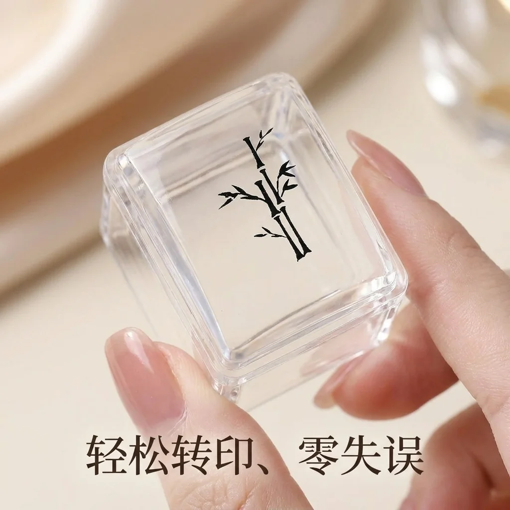 Square Nail Art Stamping Plates Kit French Manicure Transparent Silicone Stencil Template Stamper Scraper Manicure Tool