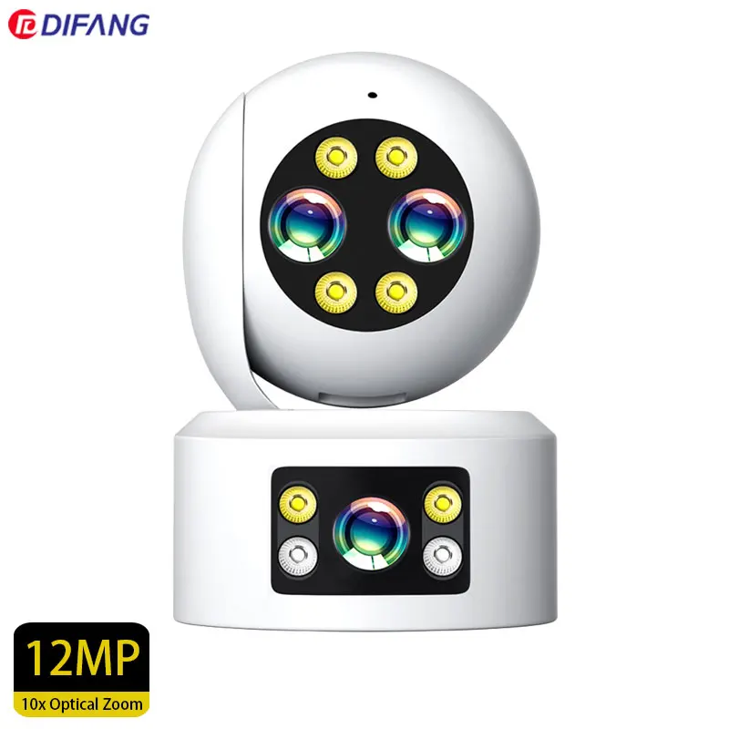 

DIFANG 6MP WiFi CCTV Surveillance Camera PTZ Wireless Dual Lens Security IP Camera 10x Digital Zoom Human Detect 2-Way Audio