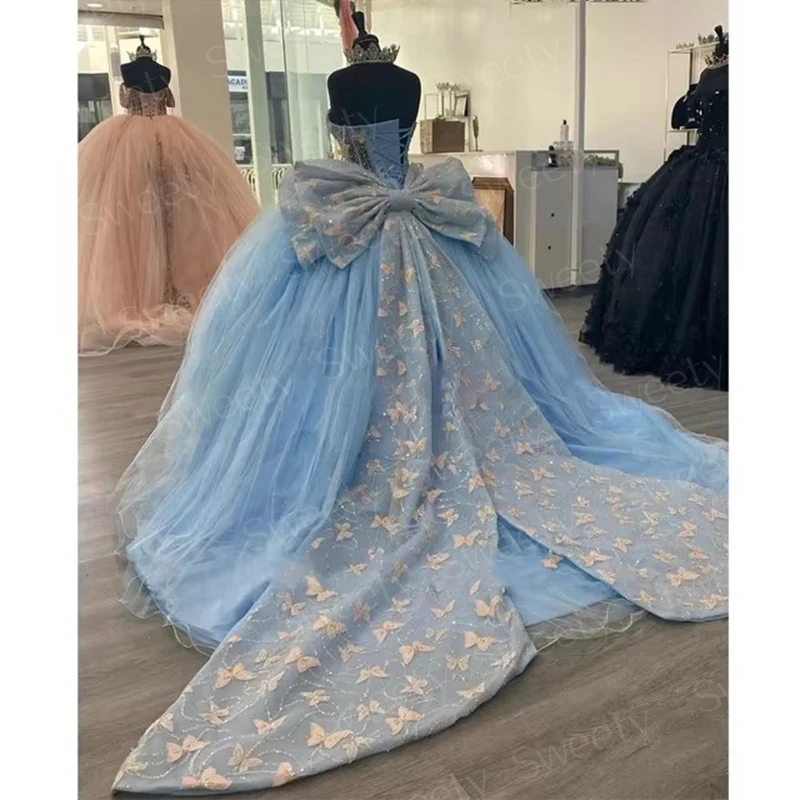 الأميرة فساتين لحضور الحفلات الموسيقية الأورجانزا مع التطريز القوس الدانتيل Ballgown قارب الرقبة بلا أكمام العروس الدانتيل يصل مخصص Vestidos De Fiesta