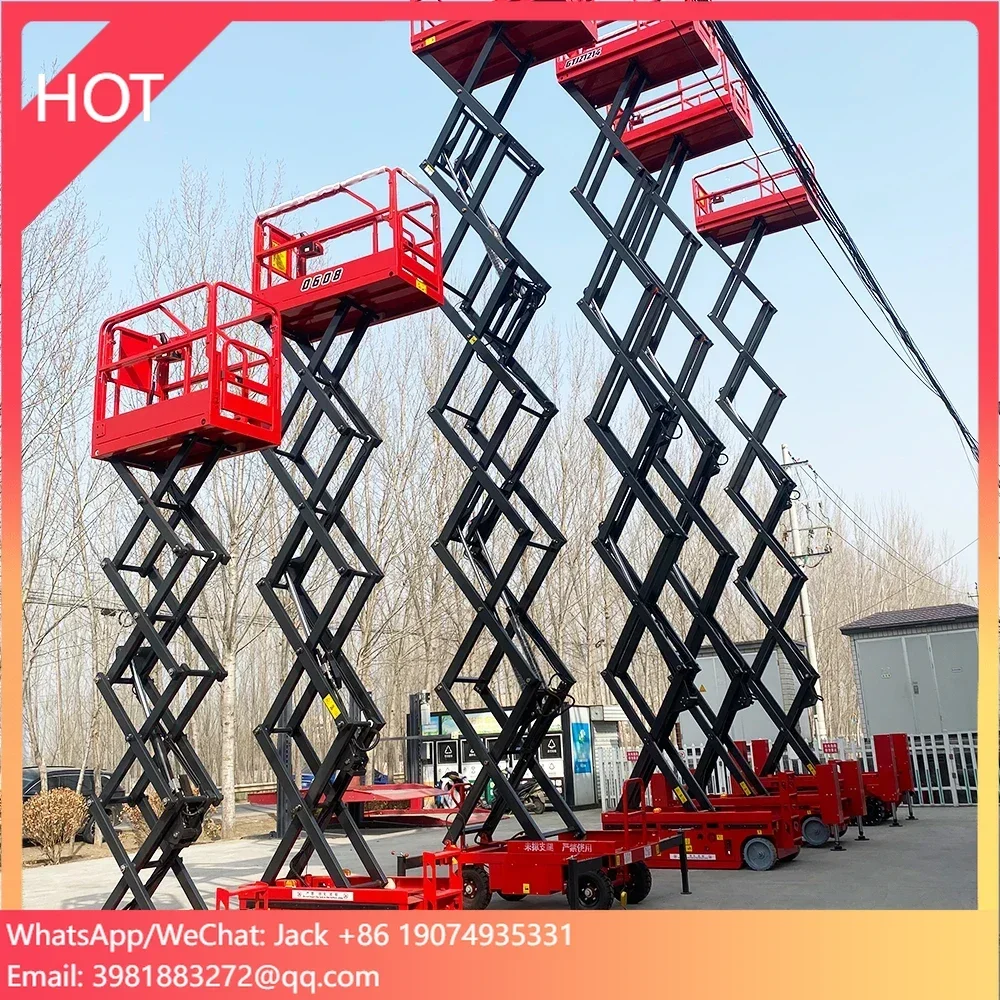 CE 4m 6m 8m 10m 12m 14m 16m 18m Mini Scissor Lift Table Elevated Small Electric Lift Table Electric Scaffolding