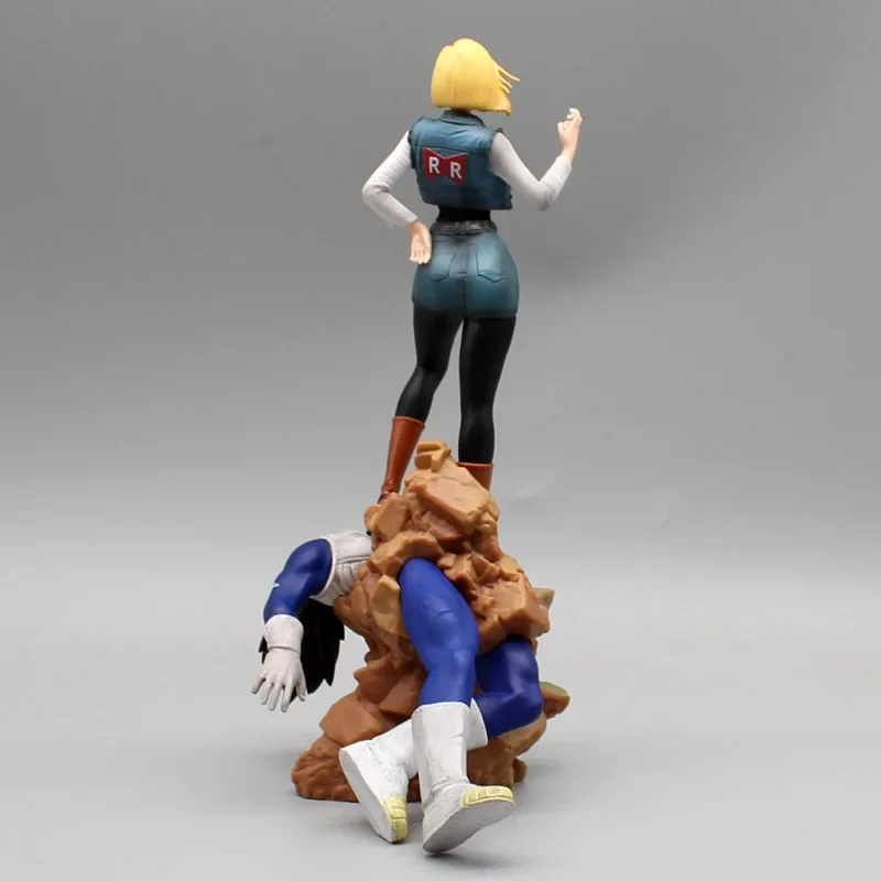 Figuras de Dragon Ball Z Lazuli de 25CM, Android 18 VS Vegeta, figuras de acción de PVC, colección de Anime, estatua, modelo de juguete, regalos de cumpleaños