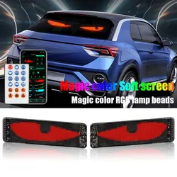 2PCS Demon Eyes Car Soft Screen LED Pixel Panel Light DIY Programmable Flexible Decoraive Light For Car Truck Board Windshield