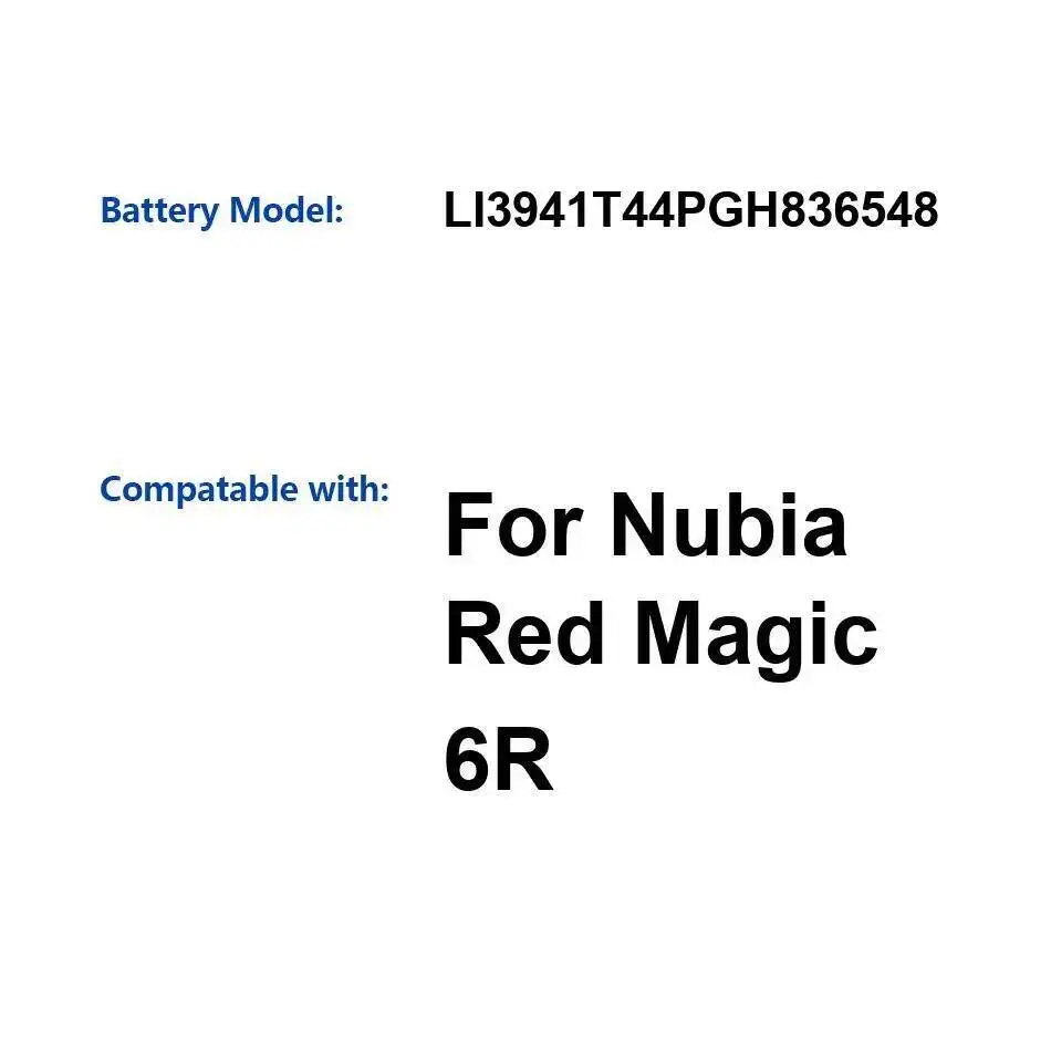 

For Zte Nubia Red Magic 6R 4100Mah High Capacity Mobile Phone Battery LI3941T44PGH836548